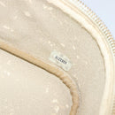 CHANEL Bicolore Vanity Bag Caviar Skin White Gold CC Auth 147795-21