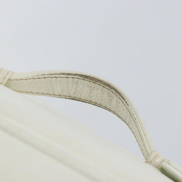 CHANEL Bicolore Vanity Bag Caviar Skin White Gold CC Auth 147795