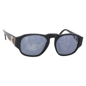 CHANEL Sunglasses plastic Black CC Auth 147805