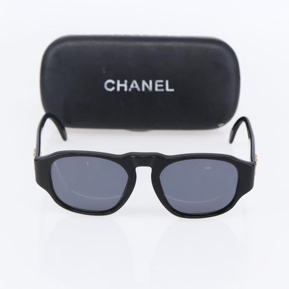 CHANEL Sunglasses plastic Black CC Auth 147805