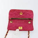 CHANEL Matelasse Chain Shoulder Bag Suede Pink Gold CC Auth 147807-10