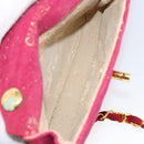 CHANEL Matelasse Chain Shoulder Bag Suede Pink Gold CC Auth 147807-11