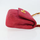 CHANEL Matelasse Chain Shoulder Bag Suede Pink Gold CC Auth 147807-3