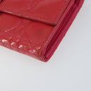 Christian Dior Canage Long Wallet Enamel Pink Gold Auth 147811-15