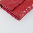 Christian Dior Canage Long Wallet Enamel Pink Gold Auth 147811-16