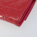 Christian Dior Canage Long Wallet Enamel Pink Gold Auth 147811-17
