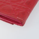 Christian Dior Canage Long Wallet Enamel Pink Gold Auth 147811-18