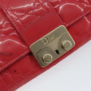 Christian Dior Canage Long Wallet Enamel Pink Gold Auth 147811-19