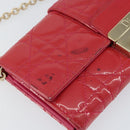 Christian Dior Canage Long Wallet Enamel Pink Gold Auth 147811-8