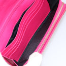 Christian Dior Canage Long Wallet Enamel Pink Gold Auth 147811-22