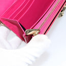 Christian Dior Canage Long Wallet Enamel Pink Gold Auth 147811-23