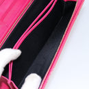 Christian Dior Canage Long Wallet Enamel Pink Gold Auth 147811-24