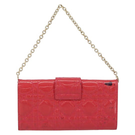 Christian Dior Canage Long Wallet Enamel Pink Gold Auth 147811 - 0
