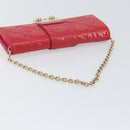 Christian Dior Canage Long Wallet Enamel Pink Gold Auth 147811-7