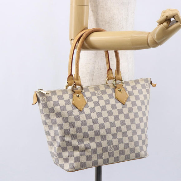 LOUIS VUITTON Damier Azur Saleya PM Tote Bag N51186 LV Auth 147835