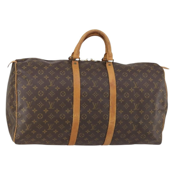 LOUIS VUITTON Monogram Keepall 55 Boston Bag M41424 LV Auth 147845