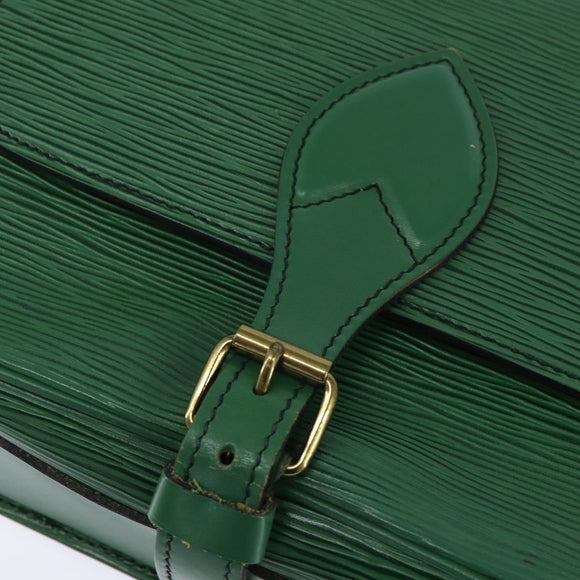 LOUIS VUITTON Epi Cartouchiere MM Shoulder Bag Green M52244 LV Auth 147850