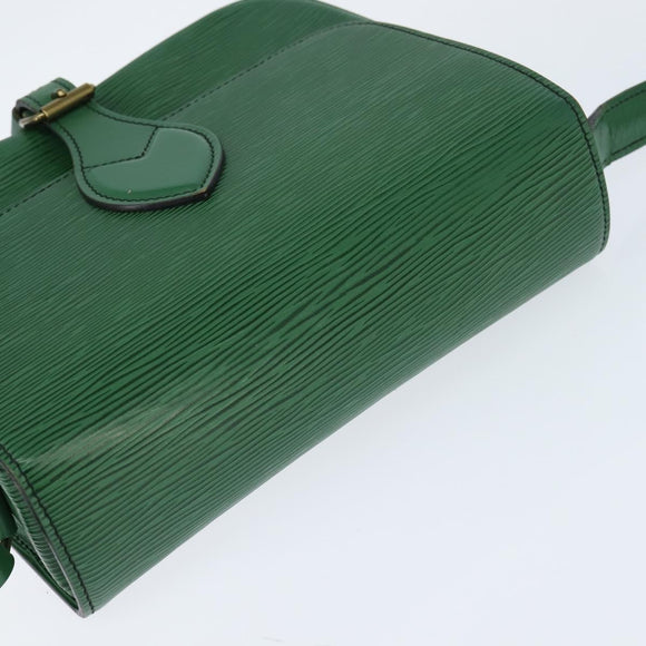 LOUIS VUITTON Epi Cartouchiere MM Shoulder Bag Green M52244 LV Auth 147850