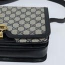 GUCCI GG Supreme Shoulder Bag PVC Navy Gold Auth 147854-11