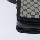 GUCCI GG Supreme Shoulder Bag PVC Navy Gold Auth 147854-12