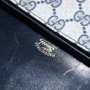 GUCCI GG Supreme Shoulder Bag PVC Navy Gold Auth 147854-16