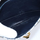 GUCCI GG Supreme Shoulder Bag PVC Navy Gold Auth 147854-20