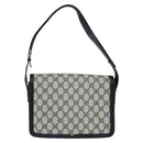 GUCCI GG Supreme Shoulder Bag PVC Navy Gold Auth 147854-3