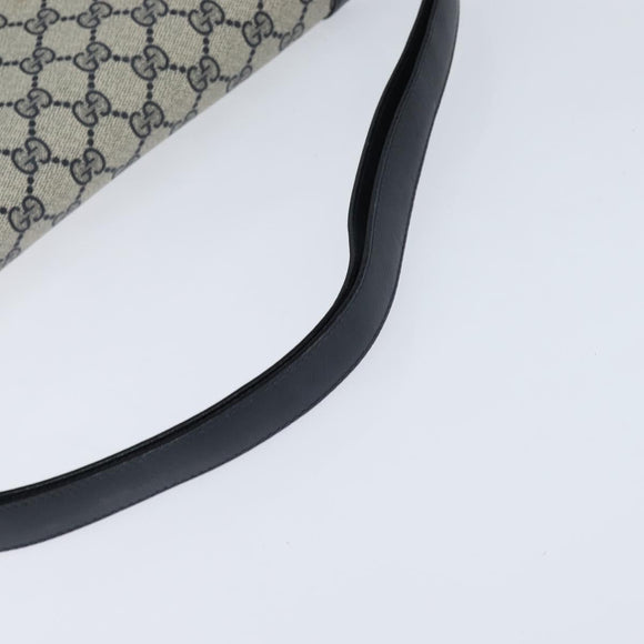 GUCCI GG Supreme Shoulder Bag PVC Navy Gold Auth 147854