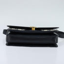 GUCCI GG Supreme Shoulder Bag PVC Navy Gold Auth 147854-9