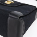 GUCCI GG Canvas Shoulder Bag Black Gold Auth 147856-10