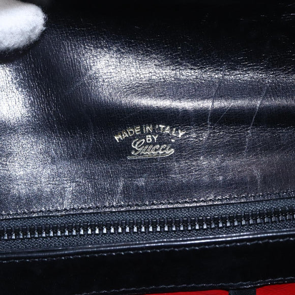 GUCCI GG Canvas Shoulder Bag Black Gold Auth 147856