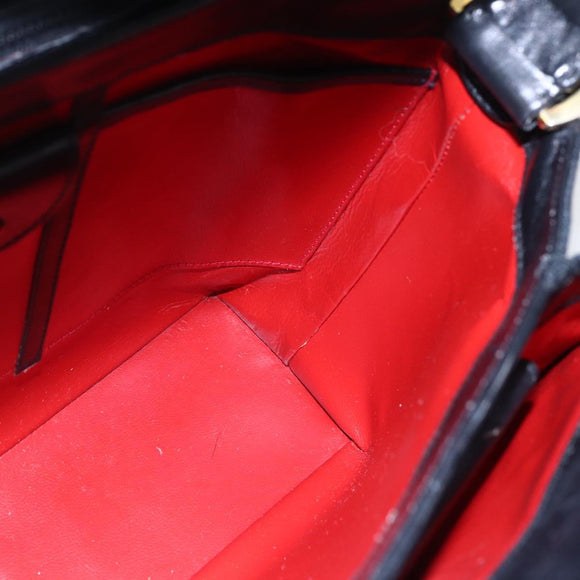 GUCCI GG Canvas Shoulder Bag Black Gold Auth 147856