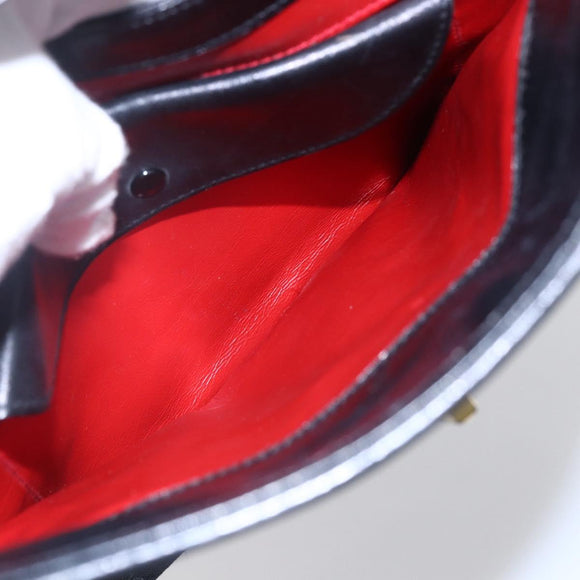 GUCCI GG Canvas Shoulder Bag Black Gold Auth 147856