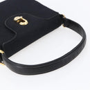 GUCCI GG Canvas Shoulder Bag Black Gold Auth 147856-7