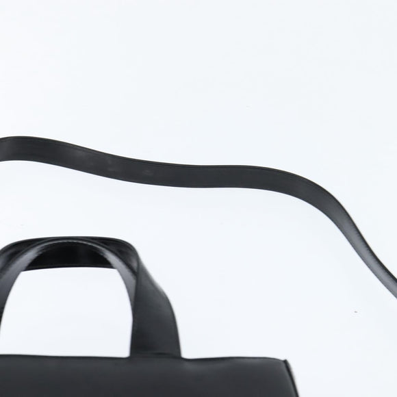 GUCCI Hand Bag Enamel 2way Black Silver 000 2058 0504 5 Auth 147858