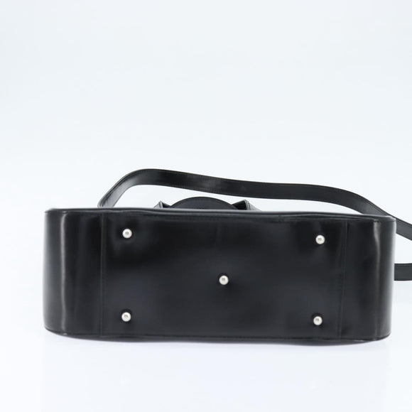 GUCCI Hand Bag Enamel 2way Black Silver 000 2058 0504 5 Auth 147858