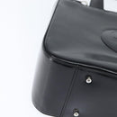 GUCCI Hand Bag Enamel 2way Black Silver 000 2058 0504 5 Auth 147858-9