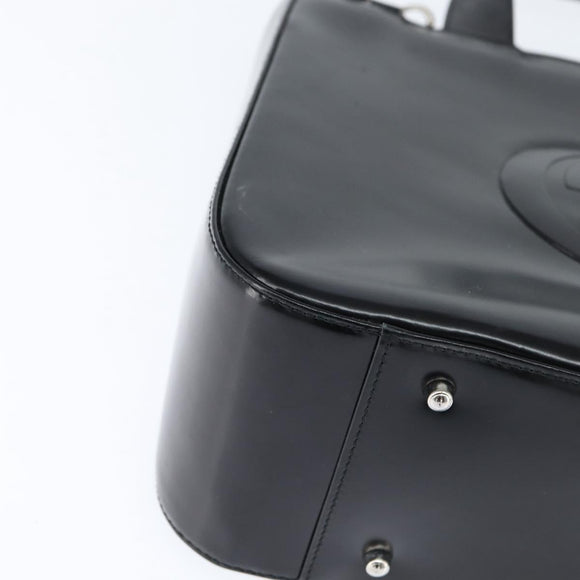 GUCCI Hand Bag Enamel 2way Black Silver 000 2058 0504 5 Auth 147858