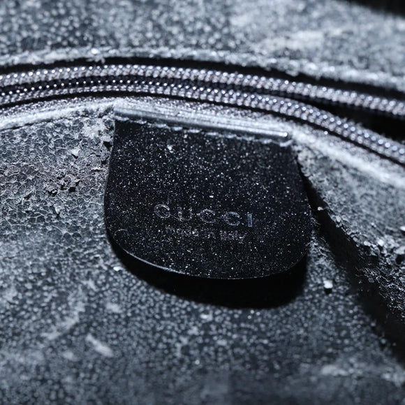 GUCCI Hand Bag Enamel 2way Black Silver 000 2058 0504 5 Auth 147858