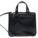 GUCCI Hand Bag Enamel 2way Black Silver 000 2058 0504 5 Auth 147858-2