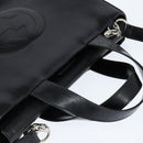 GUCCI Hand Bag Enamel 2way Black Silver 000 2058 0504 5 Auth 147858-6