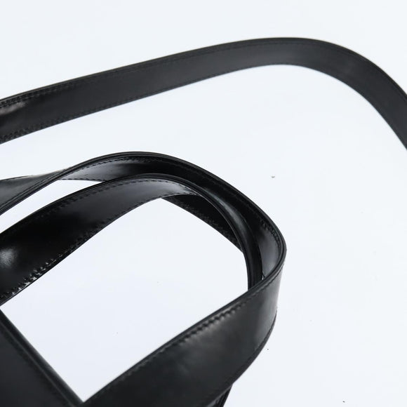 GUCCI Hand Bag Enamel 2way Black Silver 000 2058 0504 5 Auth 147858