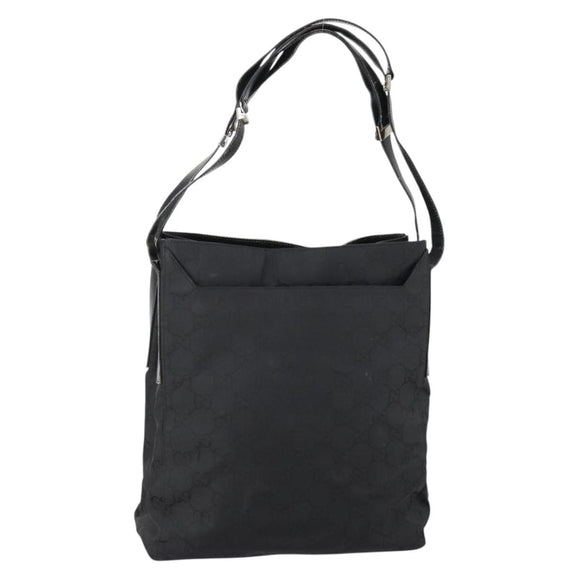 GUCCI GG Canvas Shoulder Bag Black Auth 147859