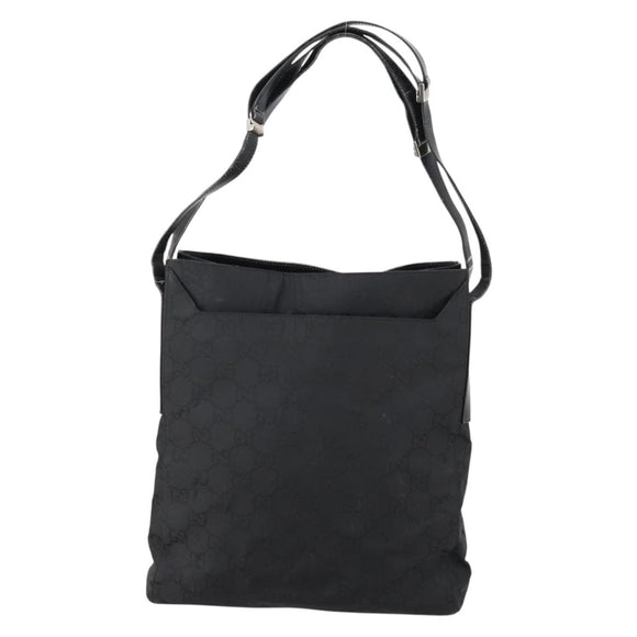 GUCCI GG Canvas Shoulder Bag Black Auth 147859