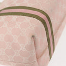 GUCCI GG Canvas Sherry Line Tote Bag Gold Pink khaki 137396 Auth 147863-16