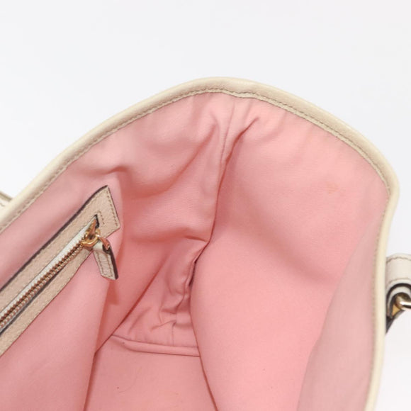 GUCCI GG Canvas Sherry Line Tote Bag Gold Pink khaki 137396 Auth 147863