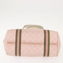 GUCCI GG Canvas Sherry Line Tote Bag Gold Pink khaki 137396 Auth 147863-5