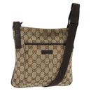 GUCCI GG Canvas Shoulder Bag Beige Silver 122793 Auth 147865-1