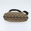 GUCCI GG Canvas Shoulder Bag Beige Silver 122793 Auth 147865-5