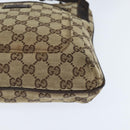 GUCCI GG Canvas Shoulder Bag Beige Silver 122793 Auth 147865-15